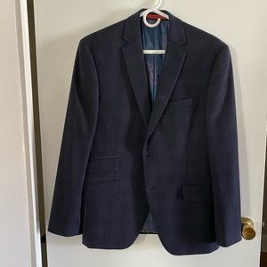 Ted Baker men’s “No Ordinary Joe” blue plaid sport coat size 40 S